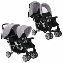 Load image into Gallery viewer, Tandem stroller Front and Back Two-seat Stroller Baby Double Strollers +