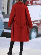 Load image into Gallery viewer, Lapel Double-breasted Trench Coat With Belt Winter Fashion Solid Color Long Jacket Outwear Women Clothing Overcoat +