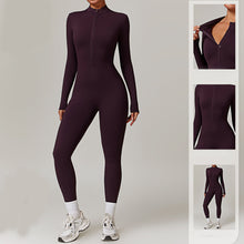 Load image into Gallery viewer, Warm Zipper Long-sleeved Jumpsuit Yoga Fitness Sports Pants Breathable Bodysuit Women's Clothing +