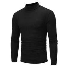Load image into Gallery viewer, High-neck Solid Color Grinding Men's Slim Long-sleeved T-shirt Bottoming Shirt +