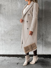 Load image into Gallery viewer, Long Sleeve Lapel Coat Winter Fashion Solid Double Breasted Slim Long Jacket Womens Clothing +