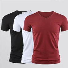 Load image into Gallery viewer, Solid Color Round Neck Slim Half Sleeve T-Shirt +