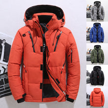 Load image into Gallery viewer, Outdoor Windproof Hooded Jacket Leisure Sports Coat With Pockets Warm Mens Clothing +
