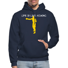 Load image into Gallery viewer, Life Is Like Boxing Gildan Pouch Pocket Hoodie - navy