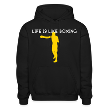 Load image into Gallery viewer, Life Is Like Boxing Gildan Pouch Pocket Hoodie - black