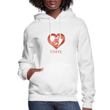 Load image into Gallery viewer, Lovers'Hearts Unite Plush Pullover Women's Hoodie Jerzees 996 - white