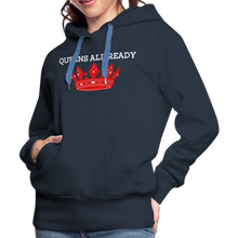 Load image into Gallery viewer, Queens Women's Premium Hoodie Classic Hooded Sweater - navy