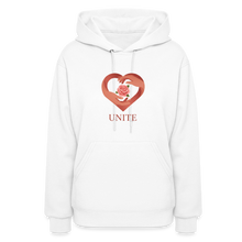 Load image into Gallery viewer, Lovers'Hearts Unite Plush Pullover Women's Hoodie Jerzees 996 - white