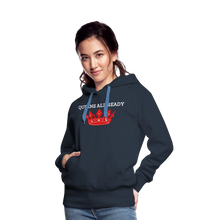 Load image into Gallery viewer, Queens Women's Premium Hoodie Classic Hooded Sweater - navy
