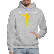 Load image into Gallery viewer, Life Is Like Boxing Gildan Pouch Pocket Hoodie - heather gray