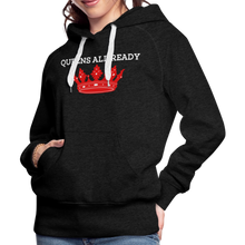 Load image into Gallery viewer, Queens Women's Premium Hoodie Classic Hooded Sweater - charcoal grey