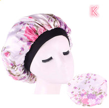 Load image into Gallery viewer, Beauty Print Satin Silk Bonnet Sleep Night Cap +