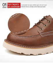 Load image into Gallery viewer, Martin Boots Men's Low Top Retro Casual Shoes British Style Worker Boot Low-top Height Increasing Big Scalp Shoes +