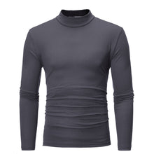 Load image into Gallery viewer, High-neck Solid Color Grinding Men's Slim Long-sleeved T-shirt Bottoming Shirt +