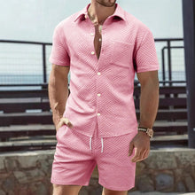 Load image into Gallery viewer, Shorts Two-piece Set Men's Breasted Outdoor Casual Short-sleeved Shirt Outfit +
