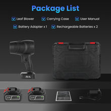 Load image into Gallery viewer, 130000RPM Mini Cordless Leaf Blower Jet Blower Battery Operated Blower With 2x 3Ah Batteries For Leaf Snow Dust Water Blowing +
