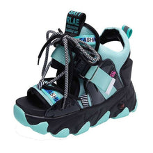 Load image into Gallery viewer, Women Chunky Platform Sandals Designers New Brand Summer Beach Casual Shoes Woman Lace Up Wedges Fashion Sandal Ladies +
