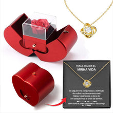 Load image into Gallery viewer, Fashion Jewelry Box Red Apple Christmas Gift Necklace Eternal Rose For Girl Mother's Day Valentine's Day Gifts With Artificial Flower Rose Flower Jewelry Box +