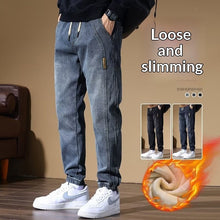 Load image into Gallery viewer, Mens Fleece-Lined Outerwear Jogger Harem Pants For Cold Weather Coziness +
