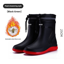 Load image into Gallery viewer, Cotton-padded Warm-keeping Fixed Velvet Rain Boots For Men And Women +
