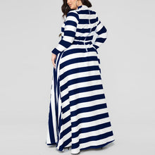 Load image into Gallery viewer, Loose Women's Dress Plus Size Striped Woman's Dress +