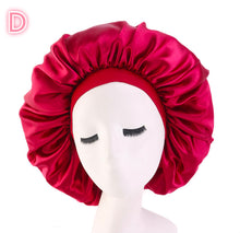 Load image into Gallery viewer, Beauty Print Satin Silk Bonnet Sleep Night Cap +