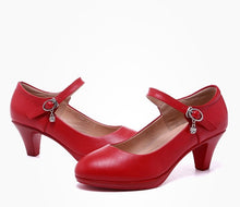 Load image into Gallery viewer, Women's Middle Heel White High Heeled Shoes +