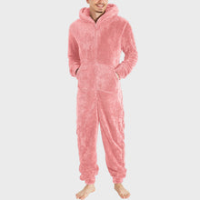 Load image into Gallery viewer, Men's Fashion Zipper Thermal Plush Jumpsuit Thermal Pajamas +