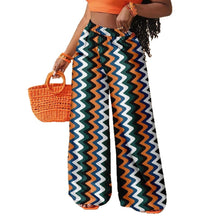 Load image into Gallery viewer, Colorful Pattern Trousers Loose Breathable Women's Trousers Wide Leg Pants+
