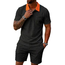 Load image into Gallery viewer, Men's Summer Shorts Set Fashionable Breathable Color-Block Pocket Short-Sleeve Set +