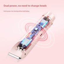 Load image into Gallery viewer, 2 In 1 Hair Remover Women's Double Head Shaver Private Hair Trimmer Electric Razor Wet Dry Electric Body Hair +
