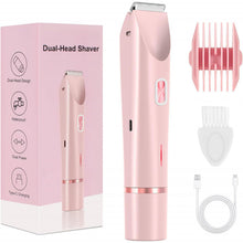 Load image into Gallery viewer, 2 In 1 Hair Remover Women's Double Head Shaver Private Hair Trimmer Electric Razor Wet Dry Electric Body Hair +