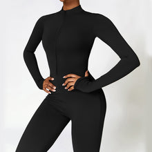 Load image into Gallery viewer, Warm Zipper Long-sleeved Jumpsuit Yoga Fitness Sports Pants Breathable Bodysuit Women's Clothing +