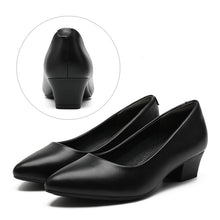 Load image into Gallery viewer, Leather Work Shoes Women Black +