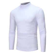 Load image into Gallery viewer, High-neck Solid Color Grinding Men's Slim Long-sleeved T-shirt Bottoming Shirt +