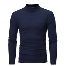 Load image into Gallery viewer, High-neck Solid Color Grinding Men's Slim Long-sleeved T-shirt Bottoming Shirt +