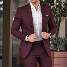 Load image into Gallery viewer, Men's Two-piece Business Suit Elegant Banquet Gown Slim-Fit Fashionable Suit And Trousers +