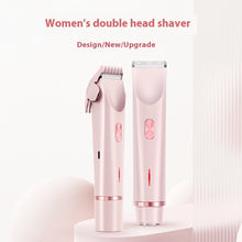 Load image into Gallery viewer, 2 In 1 Hair Remover Women's Double Head Shaver Private Hair Trimmer Electric Razor Wet Dry Electric Body Hair +