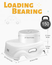 Load image into Gallery viewer, Padded 2-Step Step Stool Non-slip Portable Space-saving Step Stool Easy To Clean Sturdy Footstool +