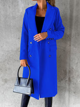Load image into Gallery viewer, Long Sleeve Lapel Coat Winter Fashion Solid Double Breasted Slim Long Jacket Womens Clothing +