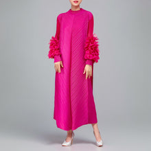 Load image into Gallery viewer, Middle East Plate Flower Loose Pleated Extended Dress Women's Plus Size Dress +