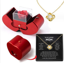 Load image into Gallery viewer, Fashion Jewelry Box Red Apple Christmas Gift Necklace Eternal Rose For Girl Mother's Day Valentine's Day Gifts With Artificial Flower Rose Flower Jewelry Box +