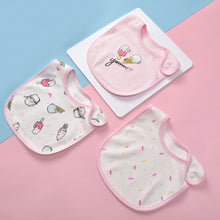 Load image into Gallery viewer, Simple Cartoon Printed Cotton Waterproof Baby Bib +