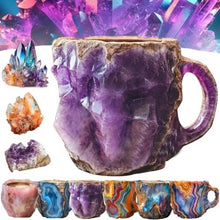 Load image into Gallery viewer, 400ml Resin Mineral Crystal Coffee Mugs With Handles Elegant Fake Mineral Crystal Cup For Workplace Home Decor Christmas Gift Kitchen Gadgets +