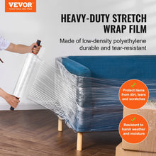 Load image into Gallery viewer, VEVOR Stretch Film, 15 Inches X 1200 Feet, 2 Pack, 80 Gauge Industrial Strength Clear Durable Stretch Wrap Roll, Heavy Duty Shrink Film Stretch Wrap With Handles For Pallet Wrapping Shipping Moving +