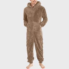 Load image into Gallery viewer, Men's Fashion Zipper Thermal Plush Jumpsuit Thermal Pajamas +