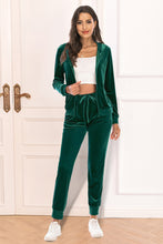 Load image into Gallery viewer, Women's Sweatsuit Zip-Up Hooded Jacket and Pants Set +