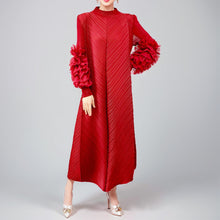 Load image into Gallery viewer, Middle East Plate Flower Loose Pleated Extended Dress Women's Plus Size Dress +