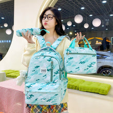 Load image into Gallery viewer, Girls' Large-capacity Backpack Three-piece Double-layer Campus Schoolbag +
