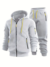 Load image into Gallery viewer, Mens Zip-Up Hoodie With Arm Pockets, Cardigan Sweatshirt Coat +